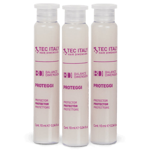 Tratamiento para cabellos teñidos TEC ITALY ampollas. Tratamiento protector para cabellos quimicamente tratados. Producto profesional de belleza. 